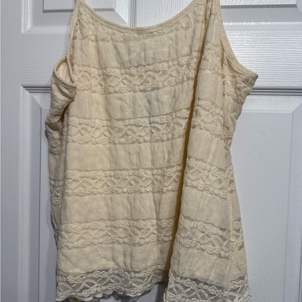 Plus Size Cream Lace Top